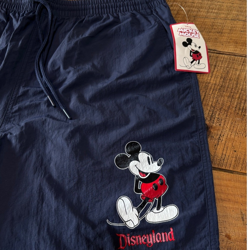NWT Disneyland Mens Dark Navy Blue Mickey Mouse Swim Board Shorts Size Large - Picture 2 of 9